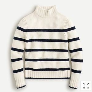 J. Crew Mockneck sweater in striped supersoft yarn
